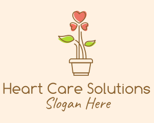 Heart Flower Plant logo design