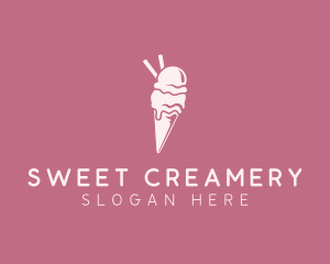 Creamery - Ice Cream Gelato Dessert logo design