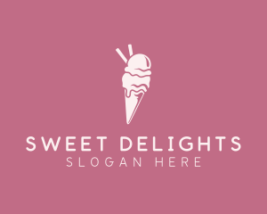 Ice Cream Gelato Dessert logo design