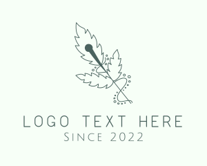 Yogi - Leaf Acupuncture Needle logo design