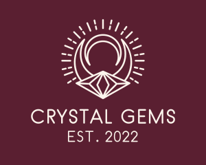 Cosmic Moon Diamond Crystal  logo design