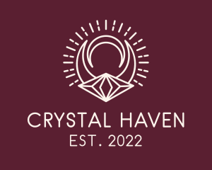 Cosmic Moon Diamond Crystal  logo design