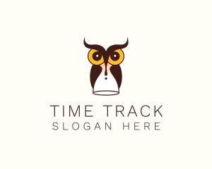 Owl Time Hourglass  logo design