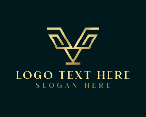 Luxury Finance Letter V logo design