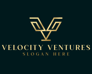 Luxury Finance Letter V logo design