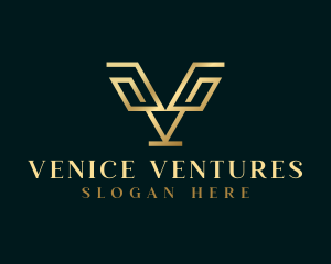 Luxury Finance Letter V logo design