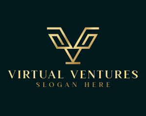 Luxury Finance Letter V logo design