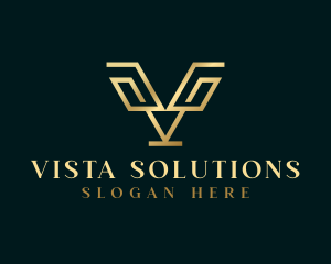 Luxury Finance Letter V logo design