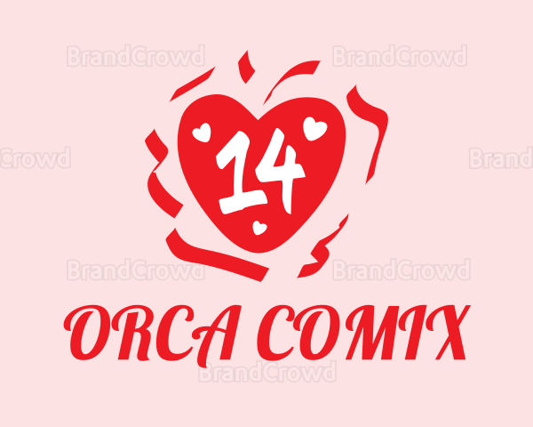 Valentine Heart Number 14 Logo