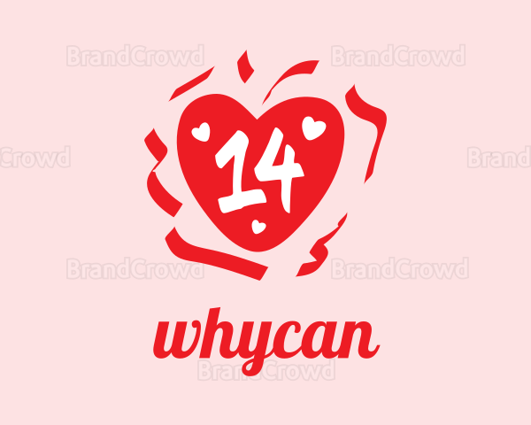 Valentine Heart Number 14 Logo