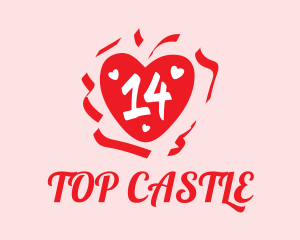 Valentine Heart Number 14  Logo