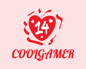 Online Dating - Valentine Heart Number 14 logo design