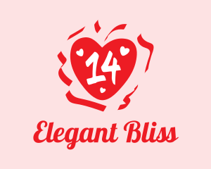 Boyfriend - Valentine Heart Number 14 logo design