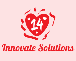 Girlfriend - Valentine Heart Number 14 logo design