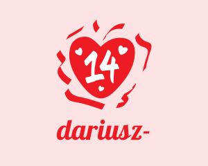 Lovely - Valentine Heart Number 14 logo design