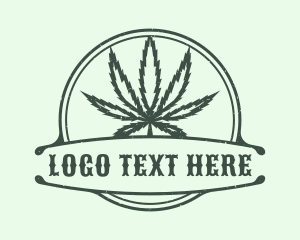 Monochrome - Organic Marijuana Leaf logo design