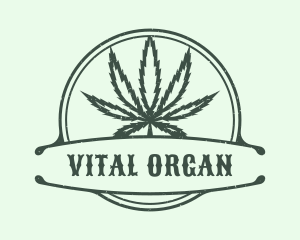 Organic Marijuana Leaf logo design