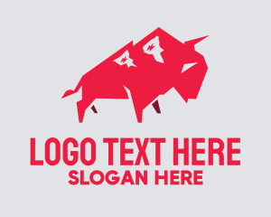 Red - Red Mountain Bull logo design