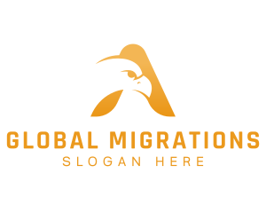 Immigration - Falcon Bird Aviary Letter A logo design