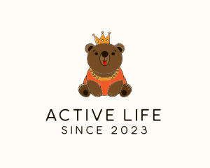 Stuffed Toy - Crown King Bear logo design