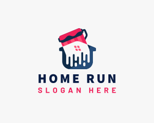 Roller Paint Home Renovation logo design