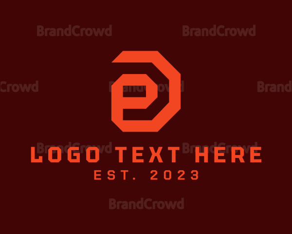 Red Geometric Letter E Logo