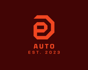 Agency - Red Geometric Letter E logo design