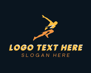 Charge - Lightning Athletic Human logo design