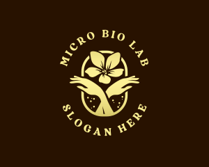 Nature Organic Hand Flower logo design