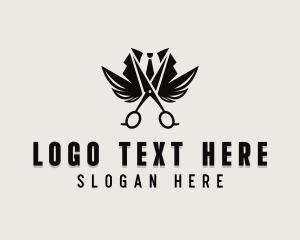 Metal Razor - Haircut Grooming Scissors logo design