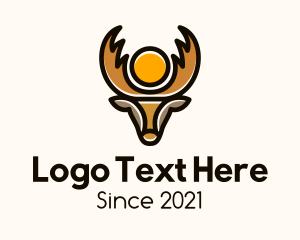 Hunter - Wild Moose Animal logo design