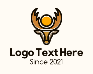 Hunting - Wild Moose Animal logo design