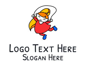 Childhood - Playing Young Girl logo design