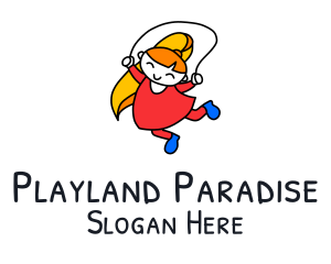 Childhood - Playing Young Girl logo design