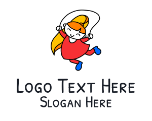 Fun - Playing Young Girl logo design