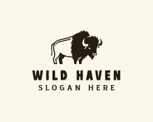 Animal Bison Wildlife logo design