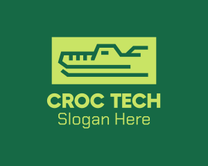 Green Wild Crocodile logo design