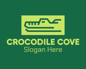 Crocodile - Green Wild Crocodile logo design