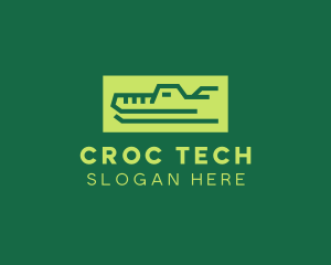 Green Wild Crocodile logo design