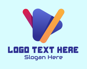 Youtube - Colorful Media Play logo design