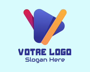 Vlogger - Colorful Media Play logo design