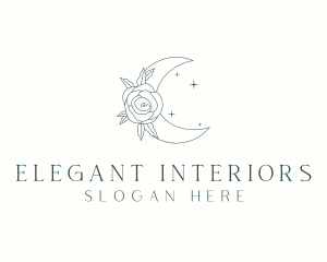 Elegant Flower Moon  logo design