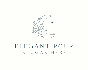 Elegant Flower Moon  logo design