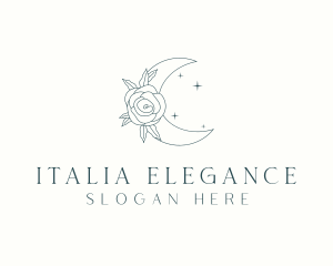 Elegant Flower Moon  logo design