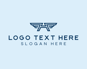 Pilot School - Air Force Wings Letter A logo design