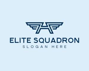 Squadron - Air Force Wings Letter A logo design