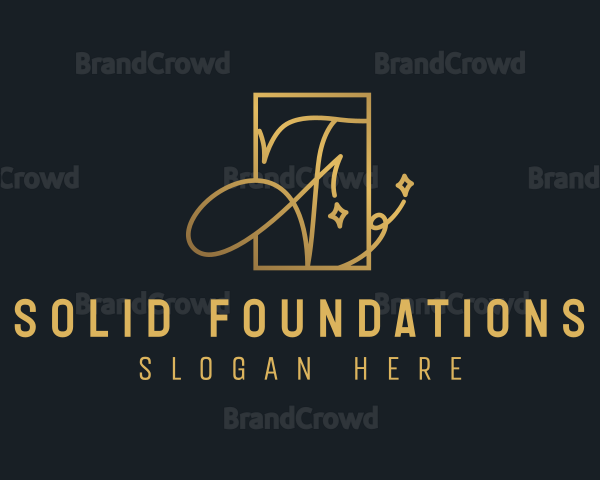 Luxury Calligraphy Letter F Logo