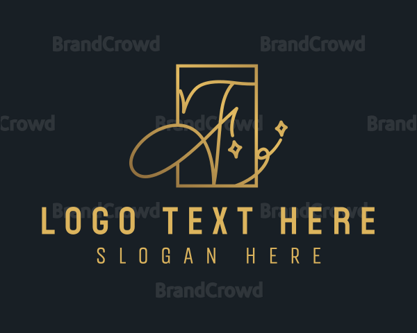 Luxury Calligraphy Letter F Logo