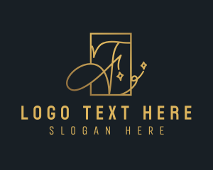 Letter F - Luxury Calligraphy Letter F logo design