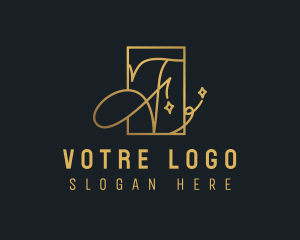 Luxury Calligraphy Letter F Logo